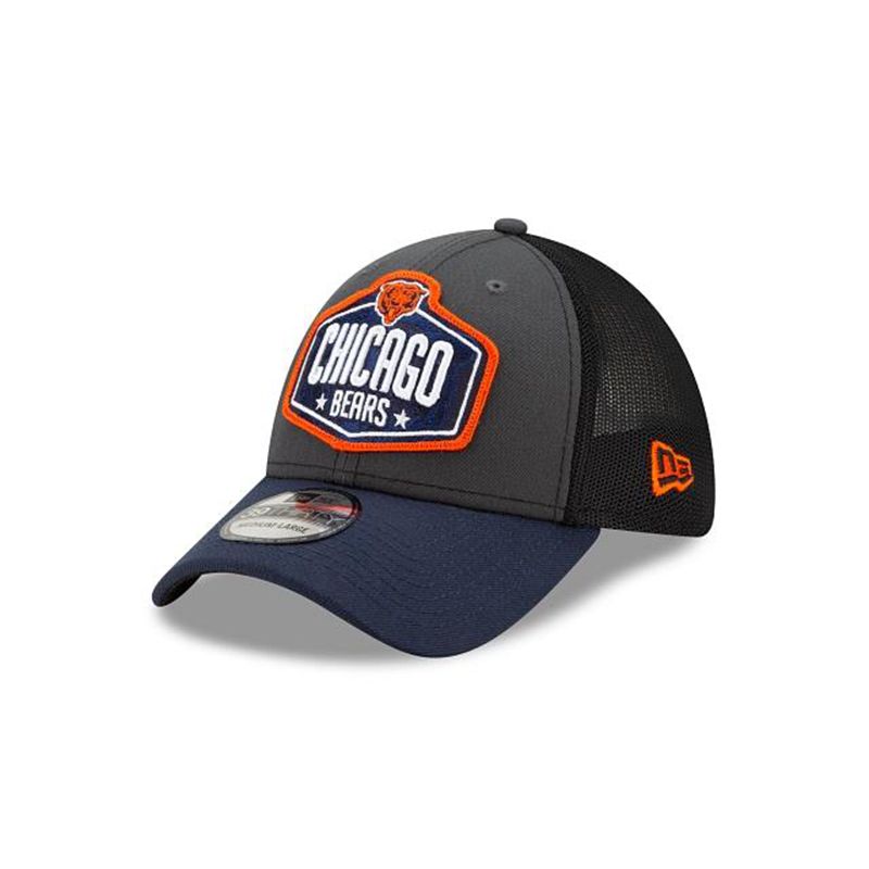 NFL Chicago Bears Draft 39Thirty Stretch Fit (DDH0989) - Grey New Era Caps